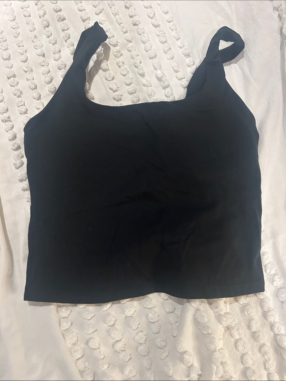 Fabletics Black Square-Neck build in bra top. Medium exercise